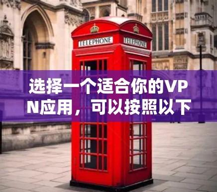 选择一个适合你的VPN应用，可以按照以下步骤进行